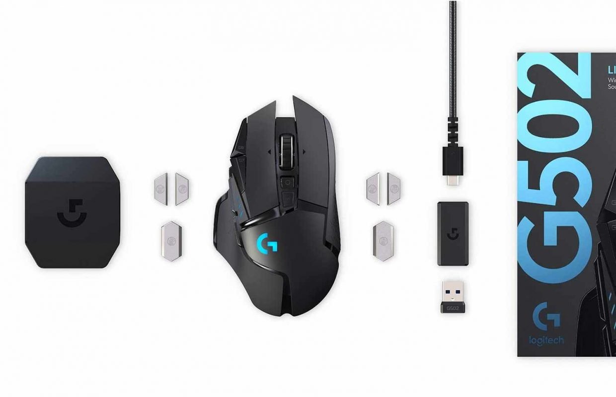 Logitech G502 Lightspeed contenido de la caja